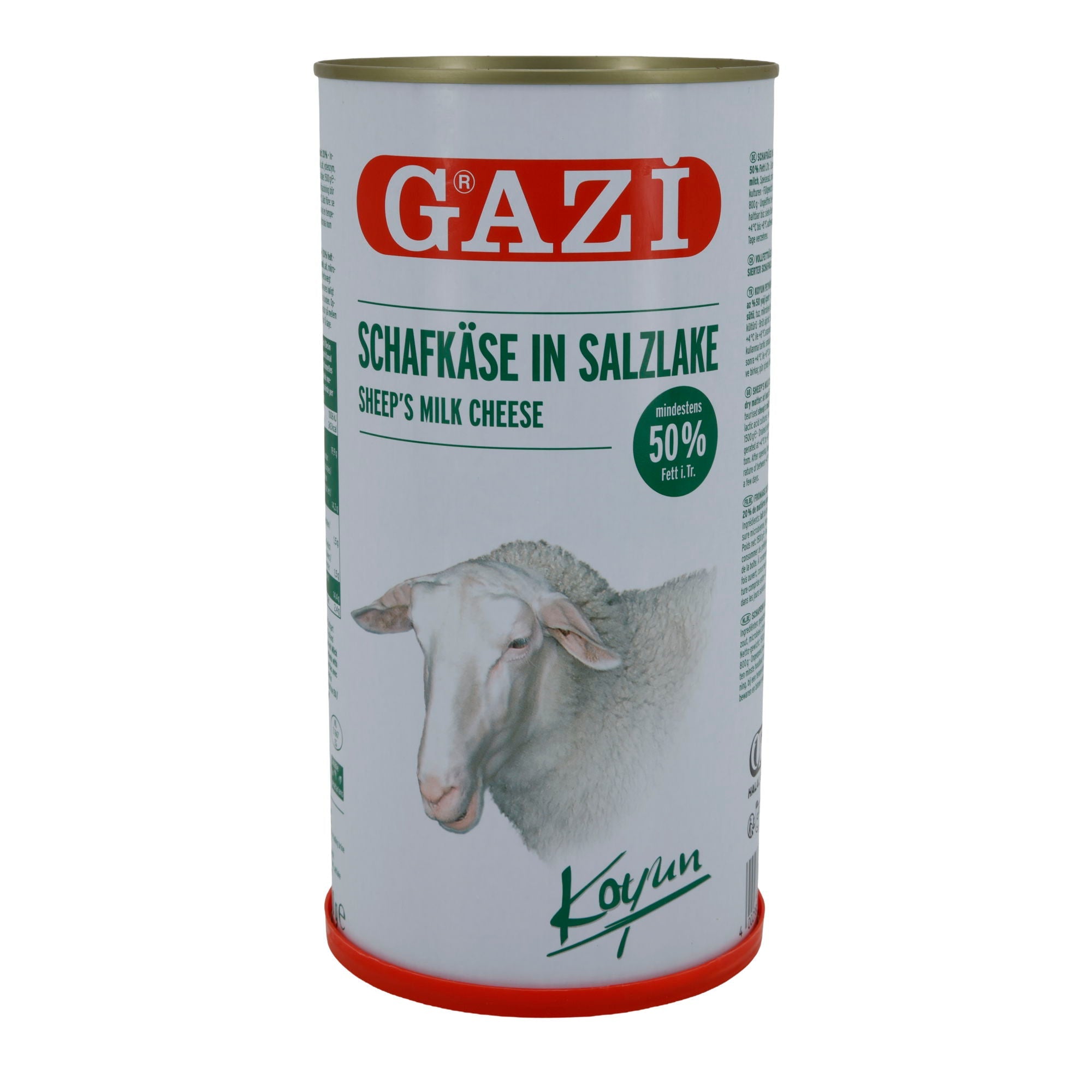 Schafskäse GAZİ Schafskäse in Salzlake | 50 % Fett i. Tr. | Dose | 1500 g GAZI